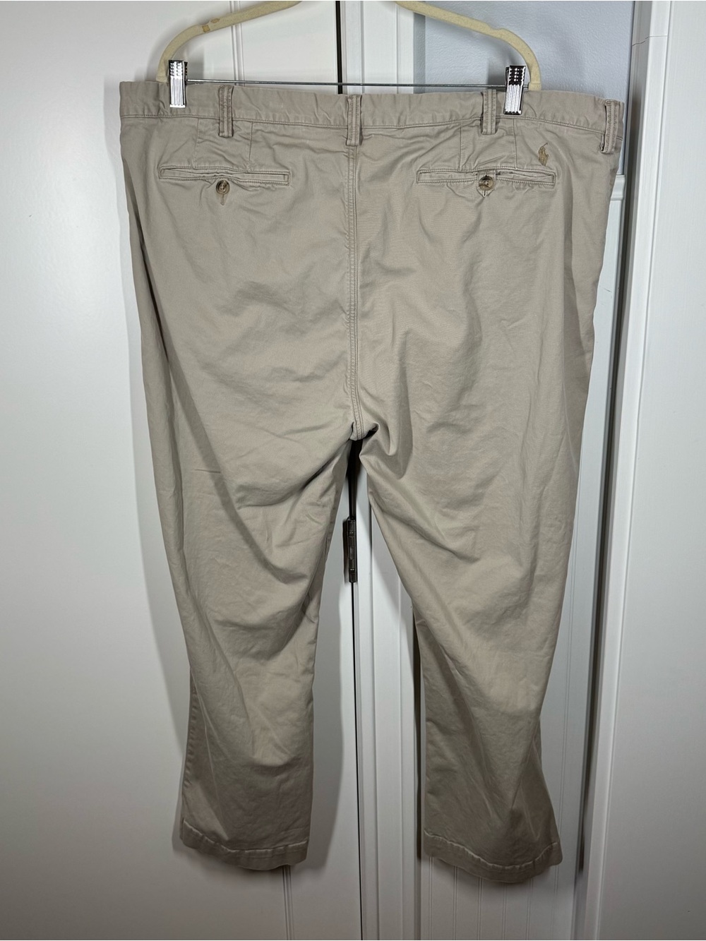 Polo Ralph Lauren Pants Men's 44B x 30 Bedford Chino Flat Front Stretch Khaki